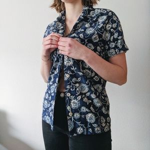 Blue Floral Button Down - Dana Buchman LP